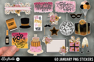 January Stickers for Cricut