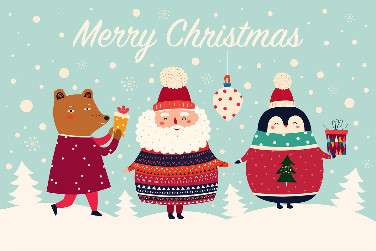 BEST CHRISTMAS BUNDLE 16 PRODUCTS, an Animal Illustration by MoleskoStudio (Photo 30 of 56)