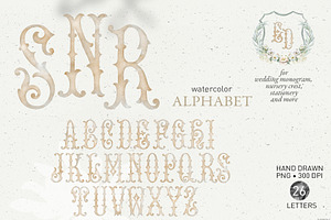 Monogram typeface for crest beige