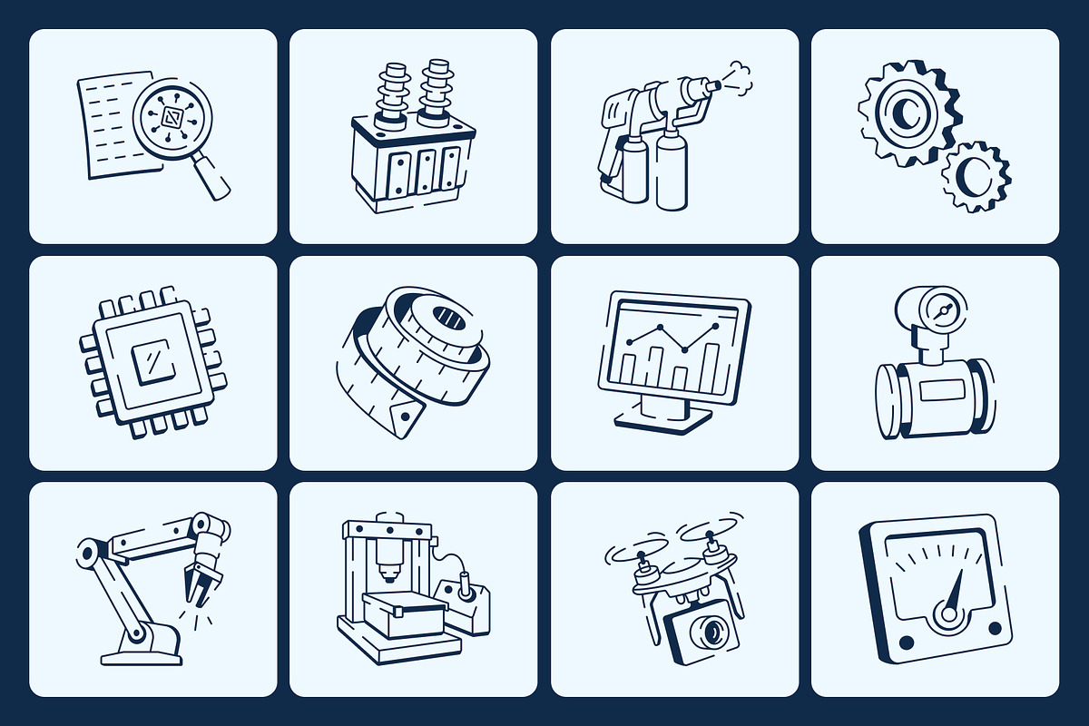 Engineering Doodle Icon Set, an Outline Icon by Vectors Market (Photo 6 of 8)