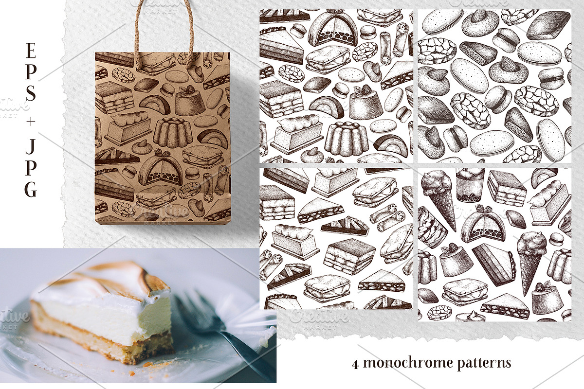 Italian Desserts. Pastries Sketches, a Food Illustration by Yevheniia (Photo 8 of 10)