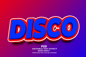 Disco PSD 3D Editable Text Effect