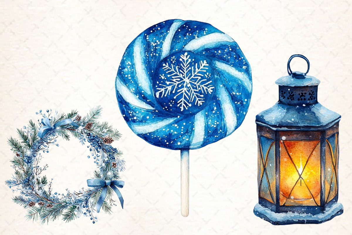 Watercolor Magical Winter Clipart, an Illustration by Libby Wishes (Photo 4 of 7)