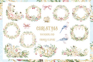 Golden Christmas Clipart Frames