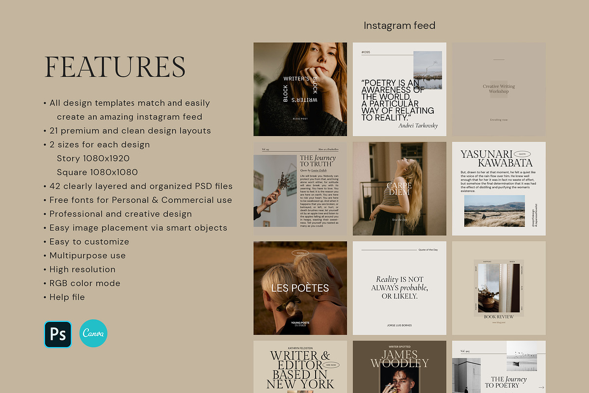 Writers Social Media Pack + Stories, a Social Media Template by September 5th (Photo 7 of 22)