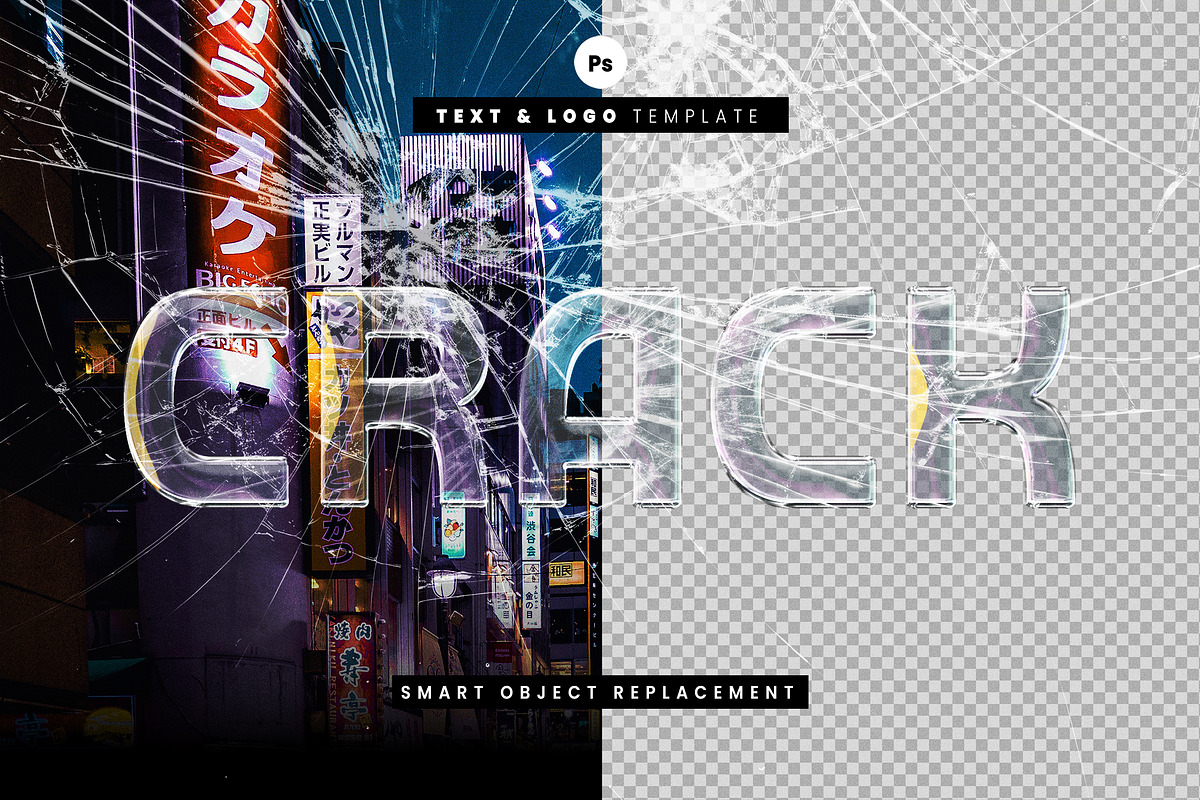 Crack Glass Text and Logo Effect, a Layer Style Add-On by Agung Kreatif (Photo 1 of 4)