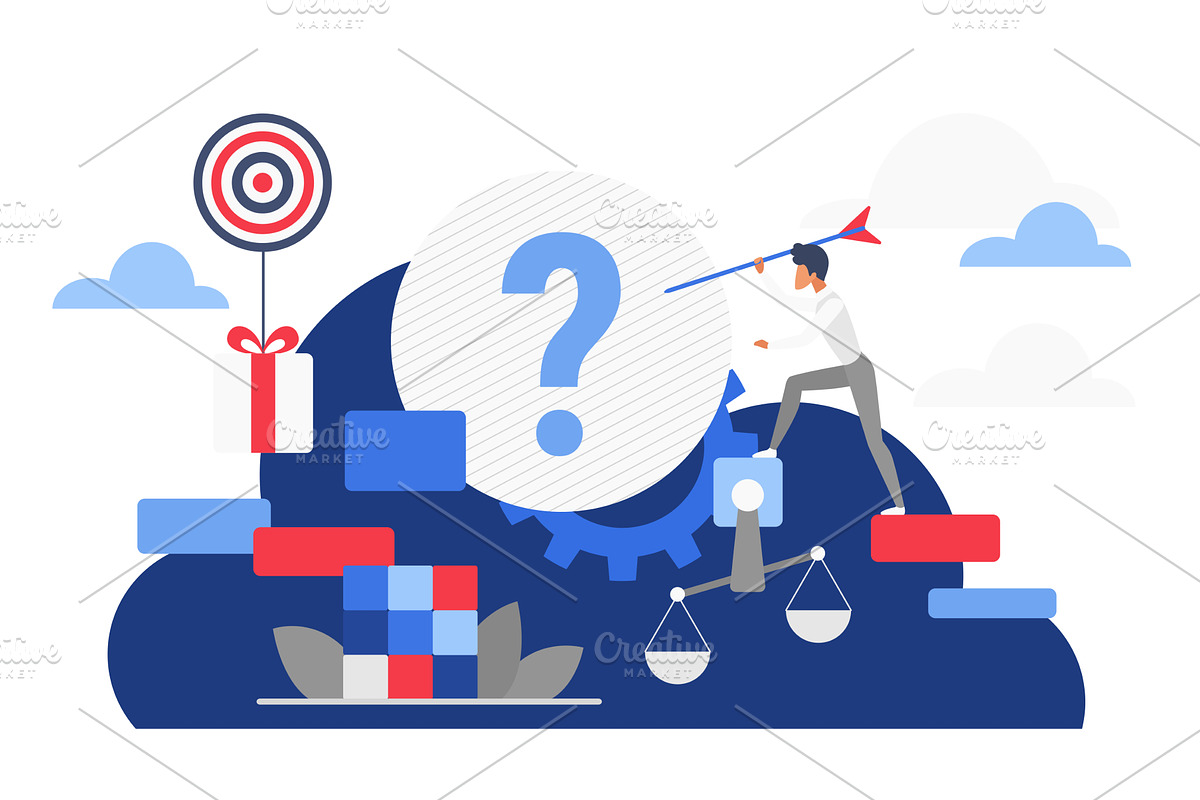 Business decision making process, a Finance Illustration by Lemberg Vector