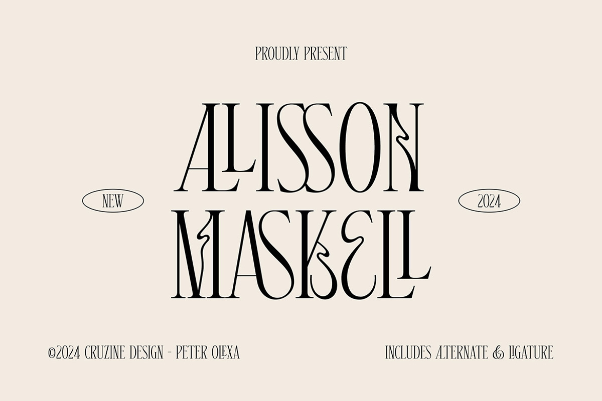 Alison Maskell Modern Serif, a Serif Font by Cruzine (Photo 1 of 8)