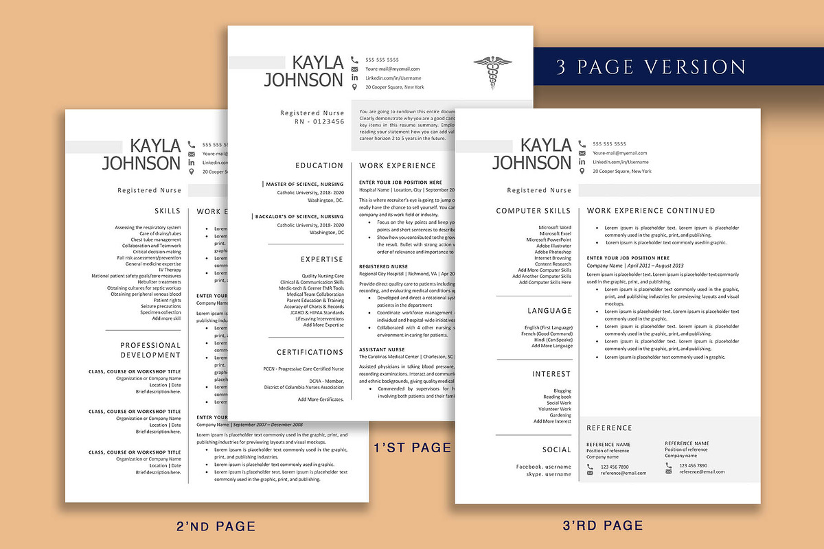Nurse Resume Template Word, Pages, a Resume Template by VictoriousVita (Photo 4 of 8)