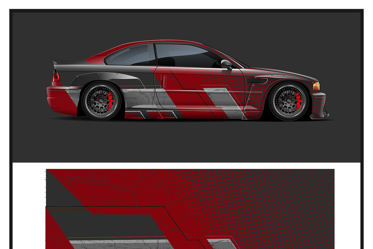 Dynamic Race Car Wrap Design, a Transportation Illustration by CarWrap design (Photo 2 of 4)