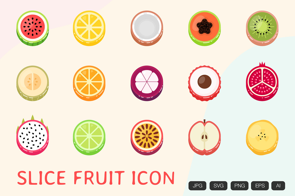 15 Fruit Slice Icon, an Icon by vintagio