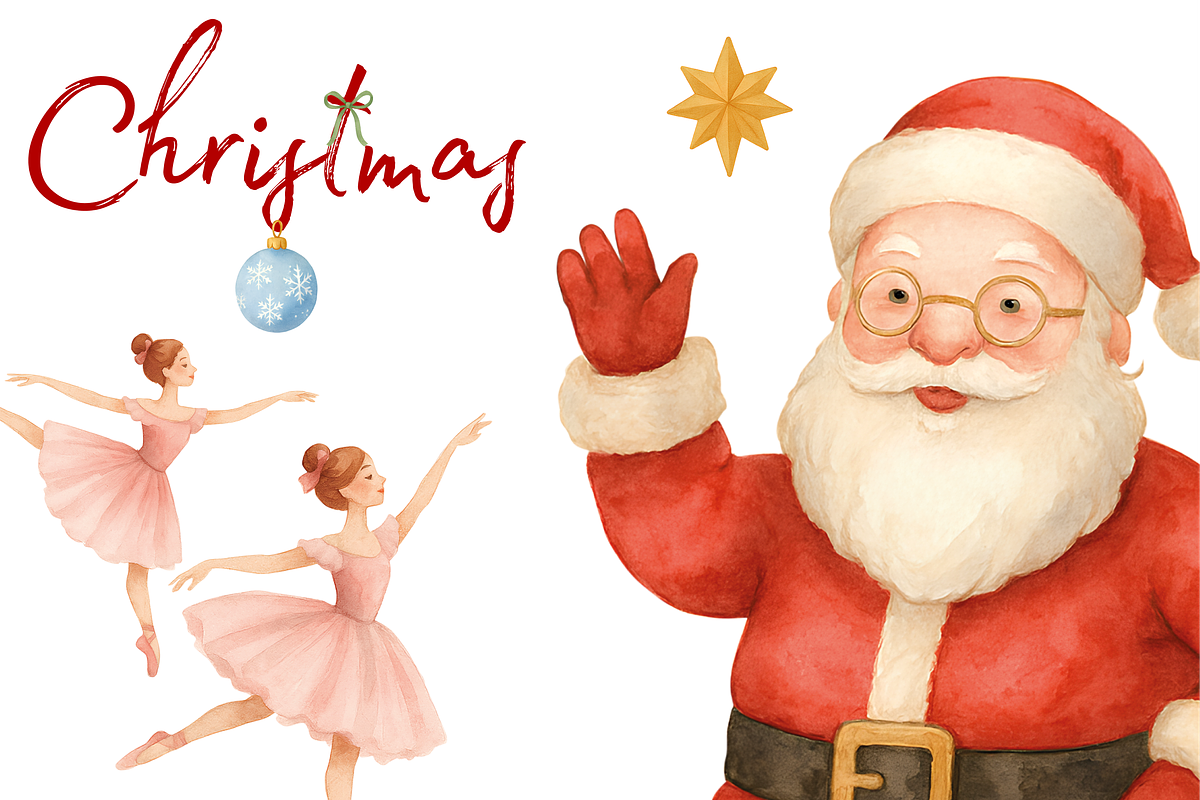 Christmas Watercolor Clip, a Decorative Illustration by Yana_mide (Photo 5 of 18)