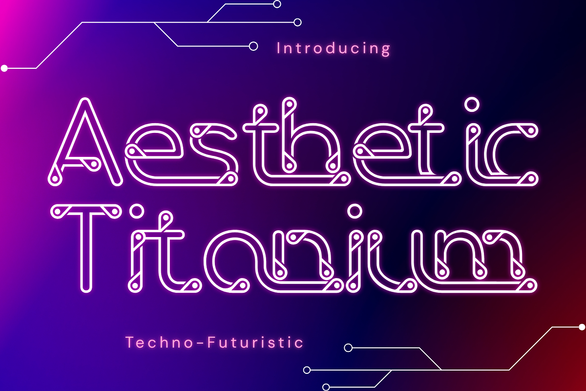 Aesthetic Titanium - Neon Tech Font, a Sans Serif Font by 177Studio (Photo 1 of 8)