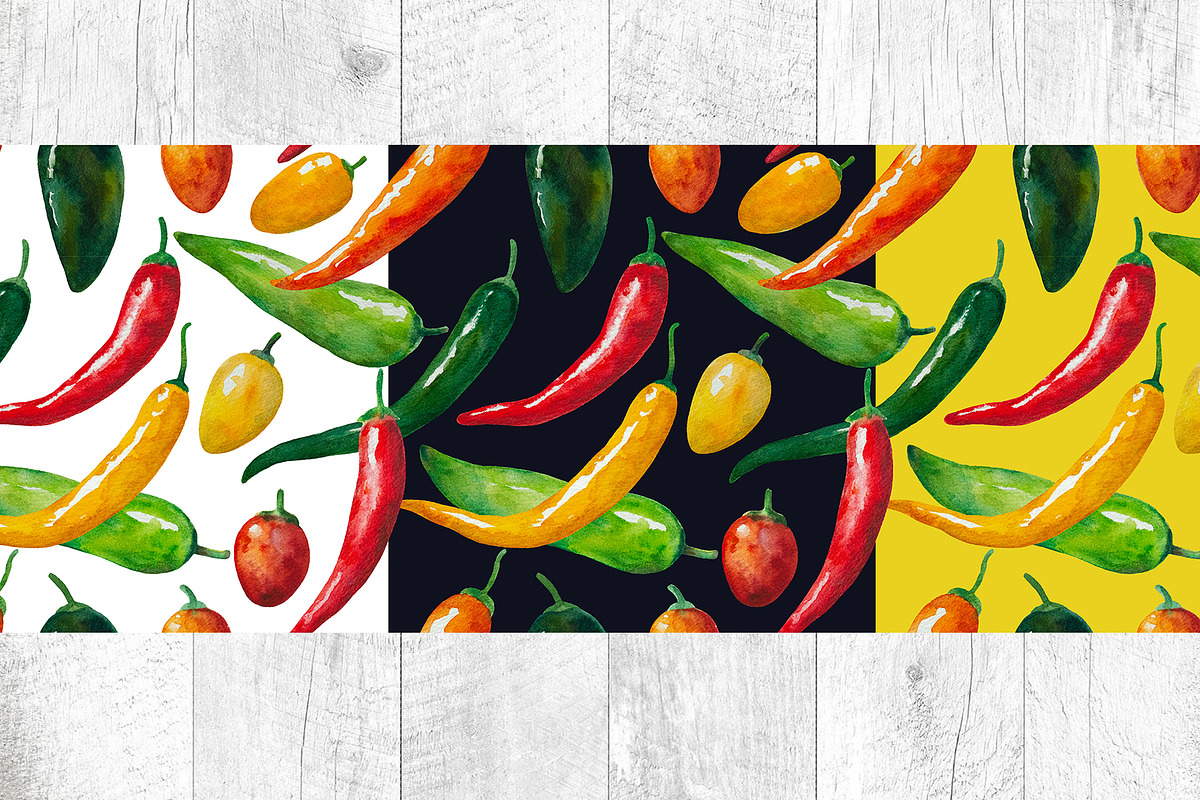 Watercolor set of hot chili peppers, a Food Illustration by Robusta (Photo 4 of 6)