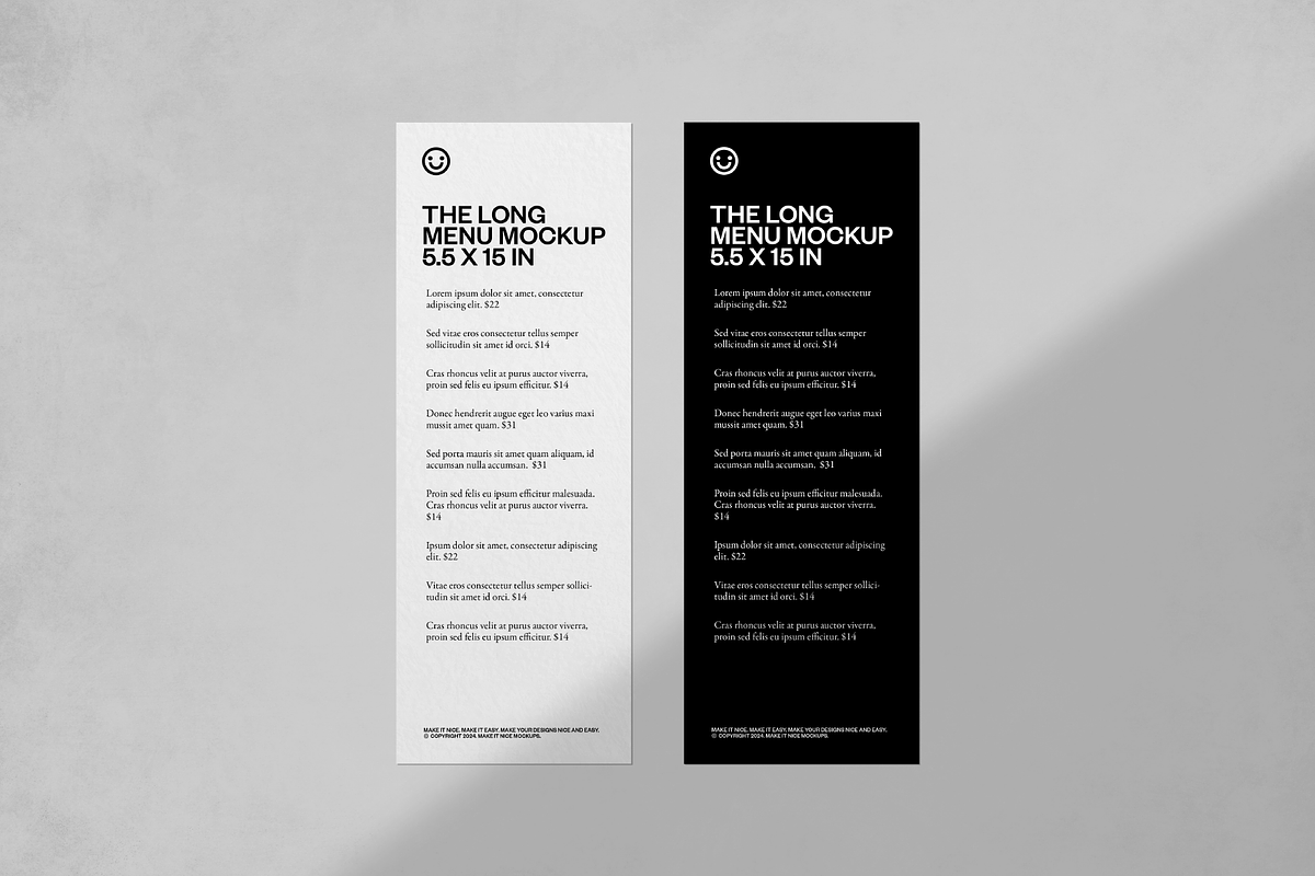 The Long Menu Mockup, a Stationery Template by makeitnicemockups (Photo 6 of 7)
