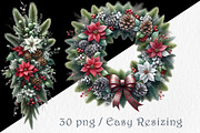 Christmas Poinsettia Clipart Set, a Seasonal Illustration by GalaDesign03 (Thumbnail 4 of 6)