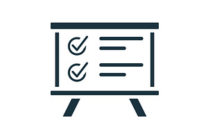 Checklist on whiteboard shows, an Object Illustration by Aimagenarium@gmail.com