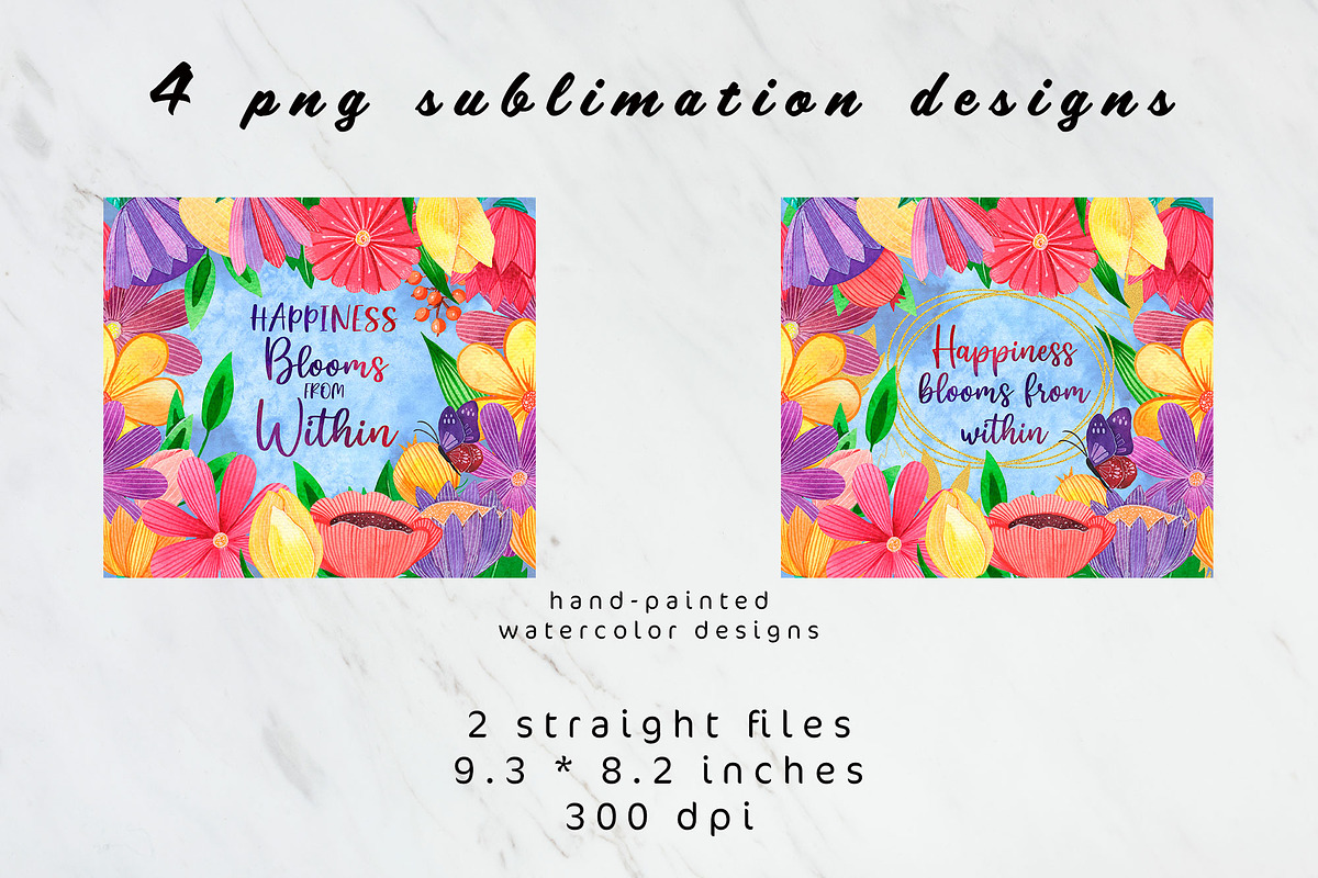 Flower watercolor tumbler design, an Object Graphic by AnastasiaWatercolor (Photo 4 of 4)
