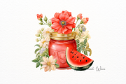 Watercolor Jam Jars with Flowers, a Food Illustration by New-School-Wave (Thumbnail 4 of 5)