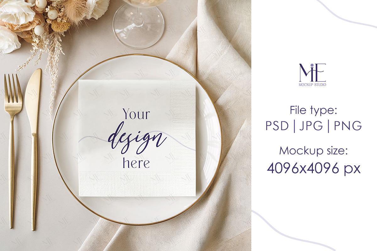 Cocktail Paper Napkin PSD Mockup, a Mockup by Mie Mockup Studio (Photo 3 of 7)