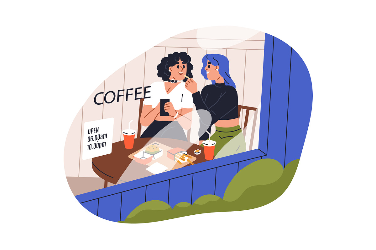 Teenagers love couples dating set, a Person Illustration by Good Studio (Photo 5 of 9)