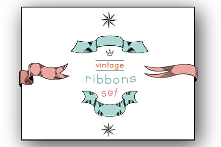 Vintage Ribbons Vector Collection