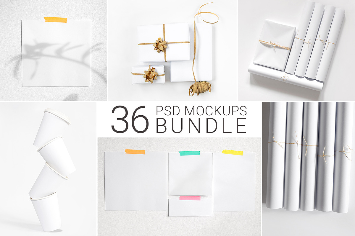 36 Minimalist Mockup Bundle, a Cups & Container Mockup by bazarova (Photo 1 of 11)