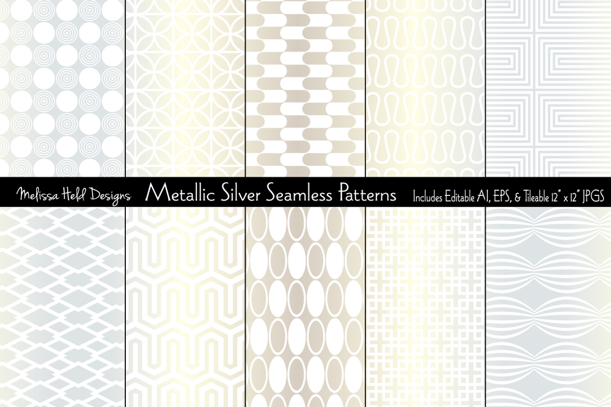 Metallic Silver Seamless Geometrics
