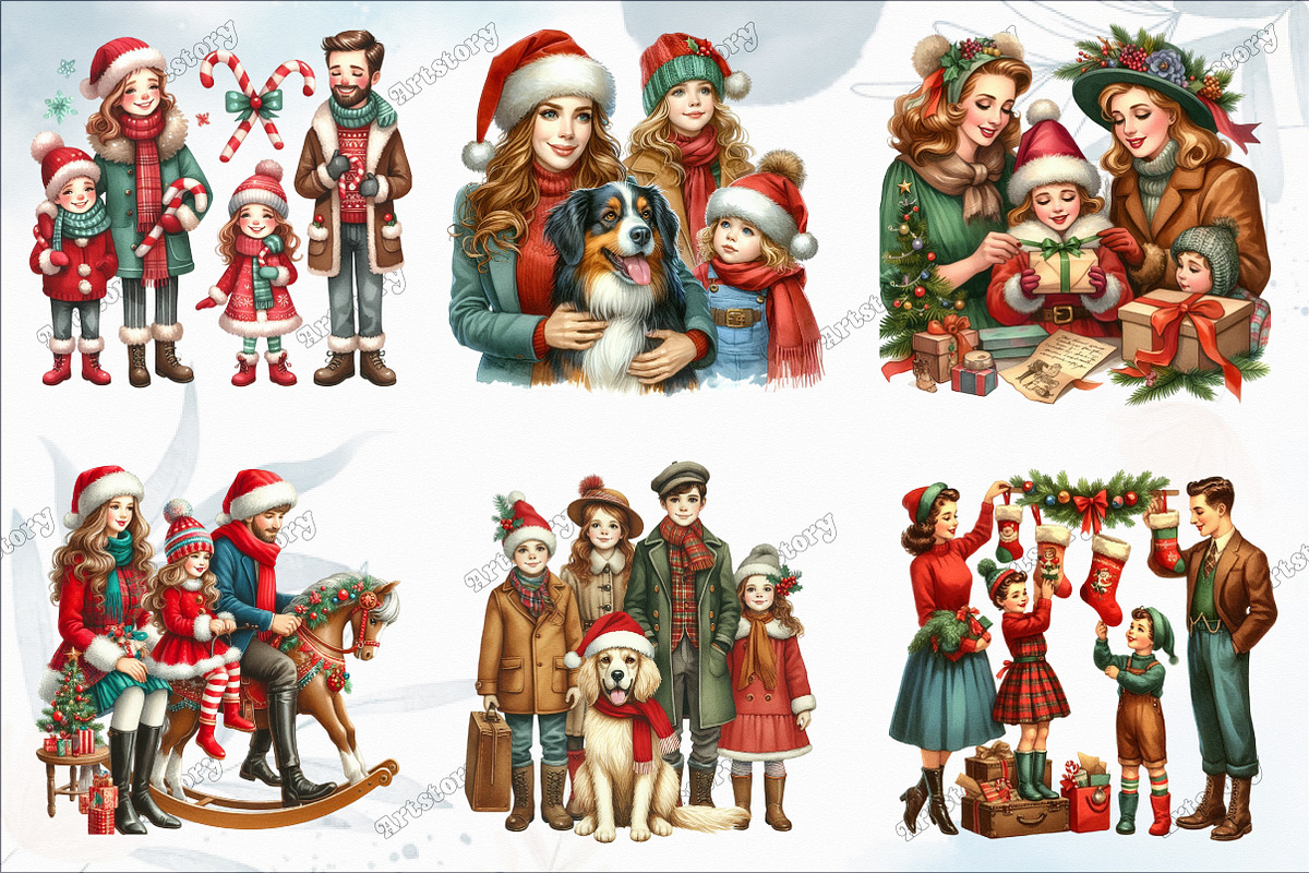 Christmas Family Clipart, an Illustration by designcity5 (Photo 3 of 5)