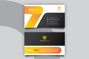 Orange minimalist business card, a Business Card Template by nicemorning