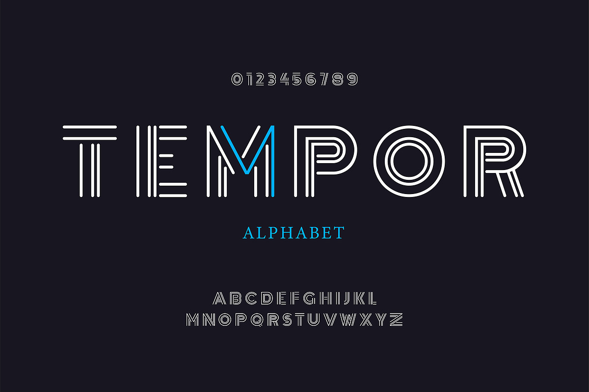 Modern Parallel Line Font, a Graphic by Pro_Vector