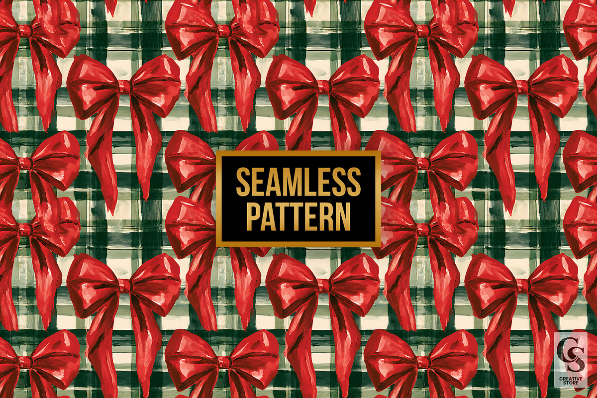 Red Green Coquette Seamless Pattern, a Pattern Graphic by Creative Store (Photo 4 of 5)
