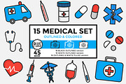 Medical Set Outlined & Colored, an Icon by DeniseUytiepo (Thumbnail 1 of 5)