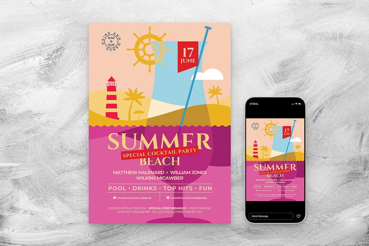 Summer Beach Party Flyer Template, a Flyer Template by BrandPacks (Photo 4 of 4)