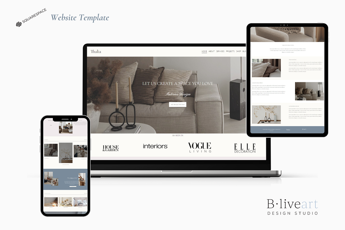Thalia Squarespace 7.1 Template, a Squarespace Template by Beliveart Studio (Photo 1 of 4)