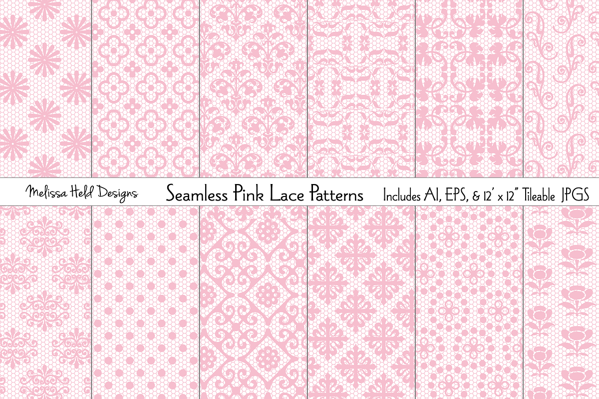 Seamless Pink Lace Patterns