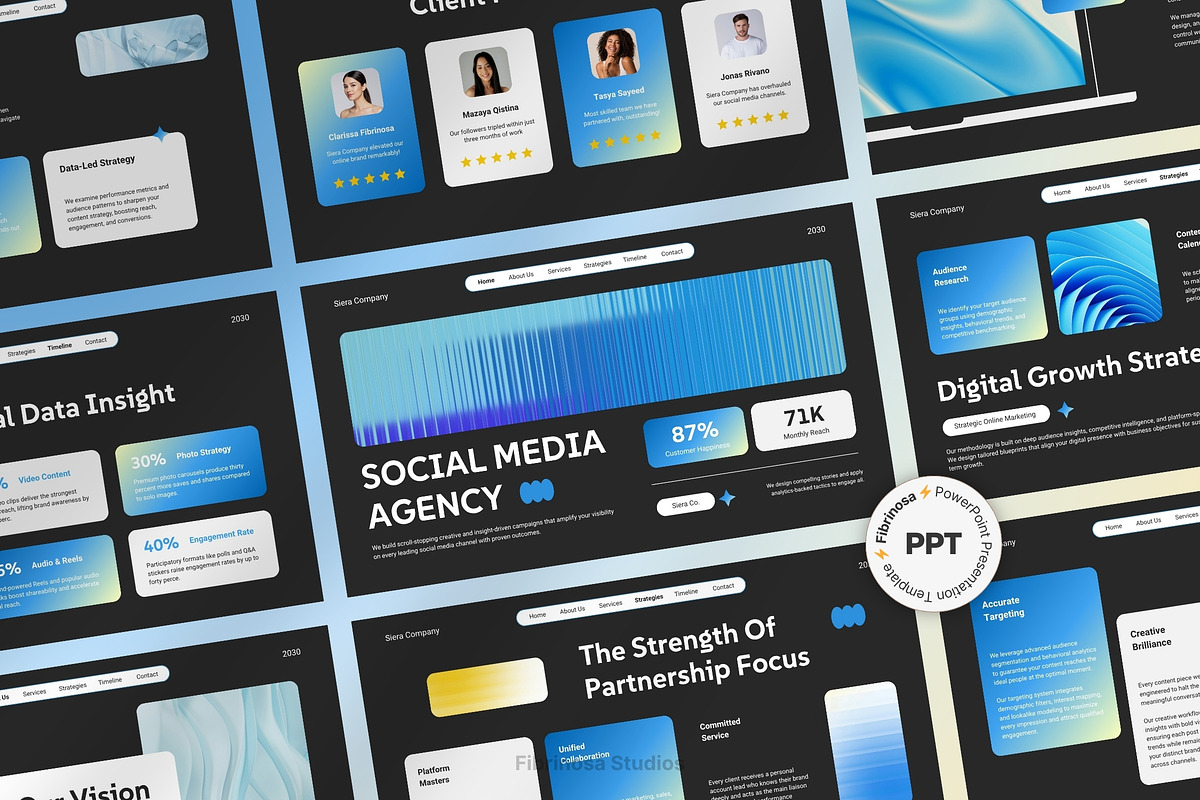 Data-Driven Social Media Agency, a Presentation Template by FIBRINOSÄ (Photo 1 of 7)