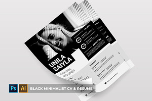 Black Minimalist CV & Resume