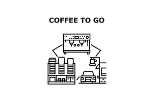 Coffee To Go Vector Concept Black