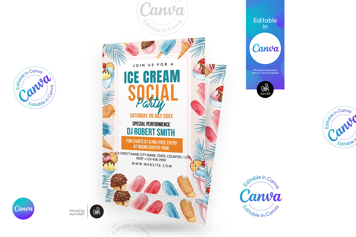 Ice Cream Social Flyer, a Flyer Template by Aam360 (Photo 1 of 3)