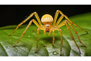 predator yellow sac spider ai, an Animal Photo by pikepicture