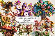 HAPPY SPRING FOREST FAIRY CLIPART, a Person Illustration by Daring Digies (Thumbnail 1 of 10)
