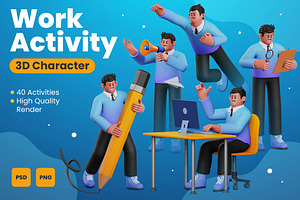 Work Activity 3D Characters, a Person Illustration by Rakata Studio