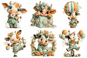 Watercolor Easter Funny Cow Clipart, an Illustration by Daily.Designs (Thumbnail 5 of 8)