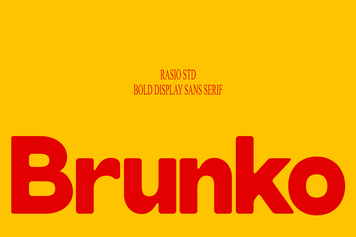 Brunko Bold Display Sans Serif Font, a Sans Serif Font by Rasio Studio (Photo 1 of 9)