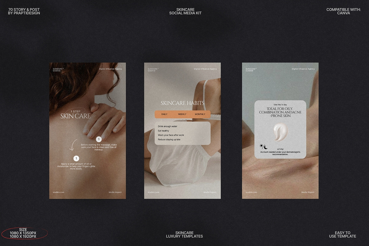 Skincare Post & Story Templates preview 7