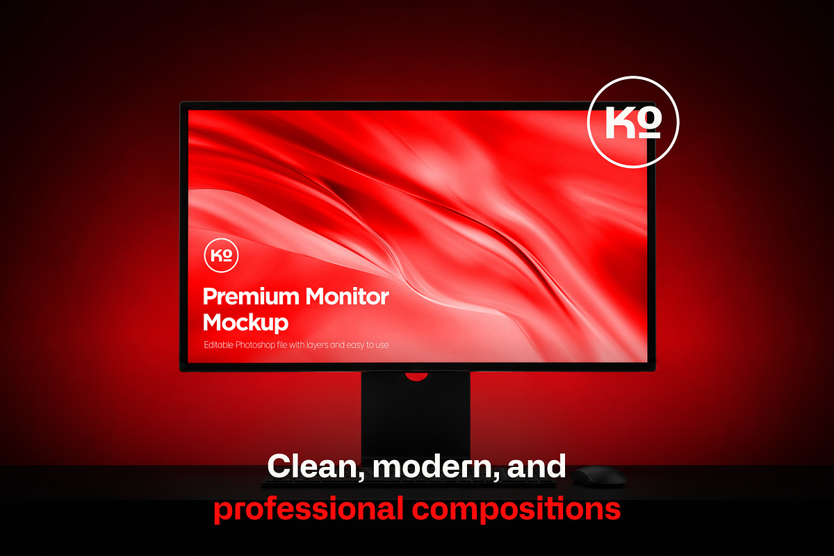 Monitor Desk Mockup Bundle, a Mac Mockup by anamwp (Photo 2 of 5)
