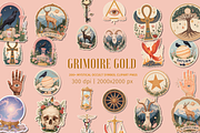 Grimoire Gold Occult Clipart Set, an Object Graphic by Jakayla Digital Co (Thumbnail 7 of 14)