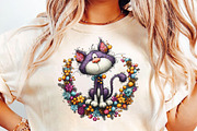 Whimsical Christmas Cat Clipart, an Illustration by DreamCafeArt (Thumbnail 6 of 6)