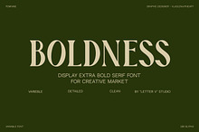 Boldness font / display serif font